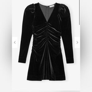 Ganni ruched velvet mini dress